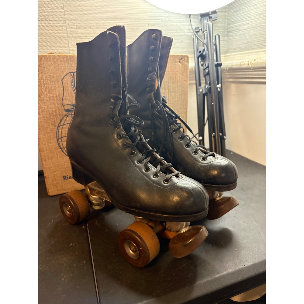 Vintage Riedell 192 Roller Skates 8 Chicago Custom GM II Fo-Mac Premier 65 Black